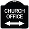 Signmission Church Parking W/ Bidirectional Arrow Heavy-Gauge Aluminum Sign, 18" x 18", BW-1818-24273 A-DES-BW-1818-24273 - alternate 1